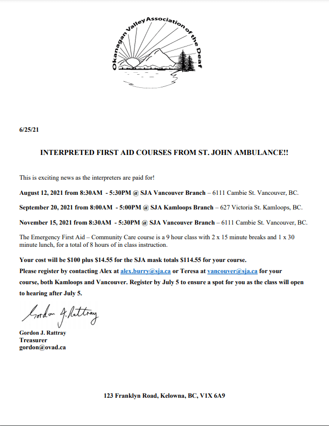 Interpreted First Aid Courses from St. John Ambulance