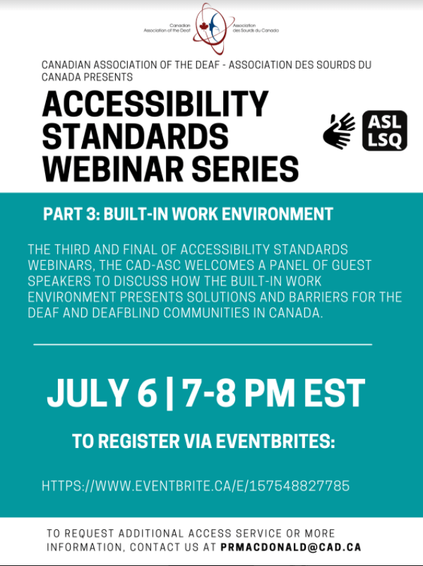 Accessibility Standards Webinar Series – July 6