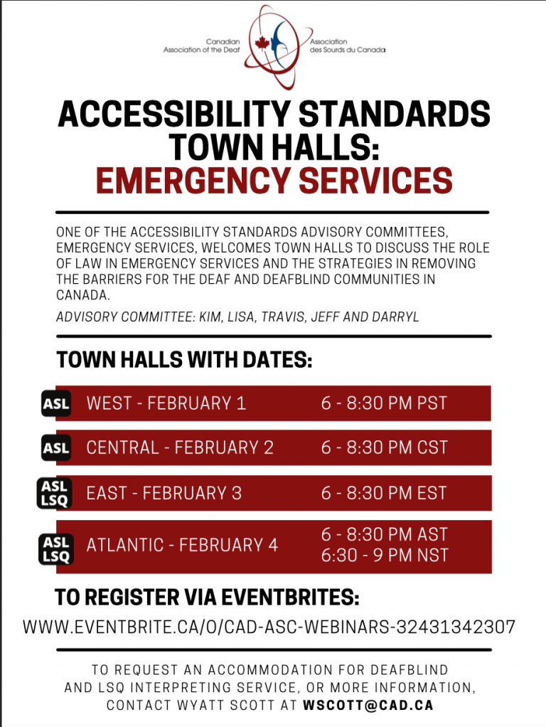 The Accessibility Standard Townhall: Emergency Services