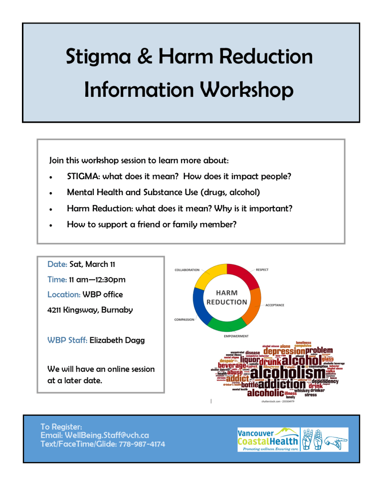 Stigma and Harm Reduction Info Workshop