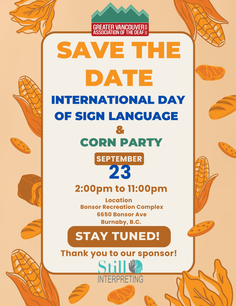 Save the Date – International Day of Sign Language & Corn Party