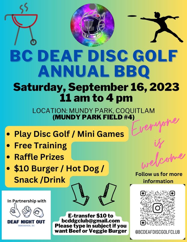 BC Deaf Disc Golf Flyer