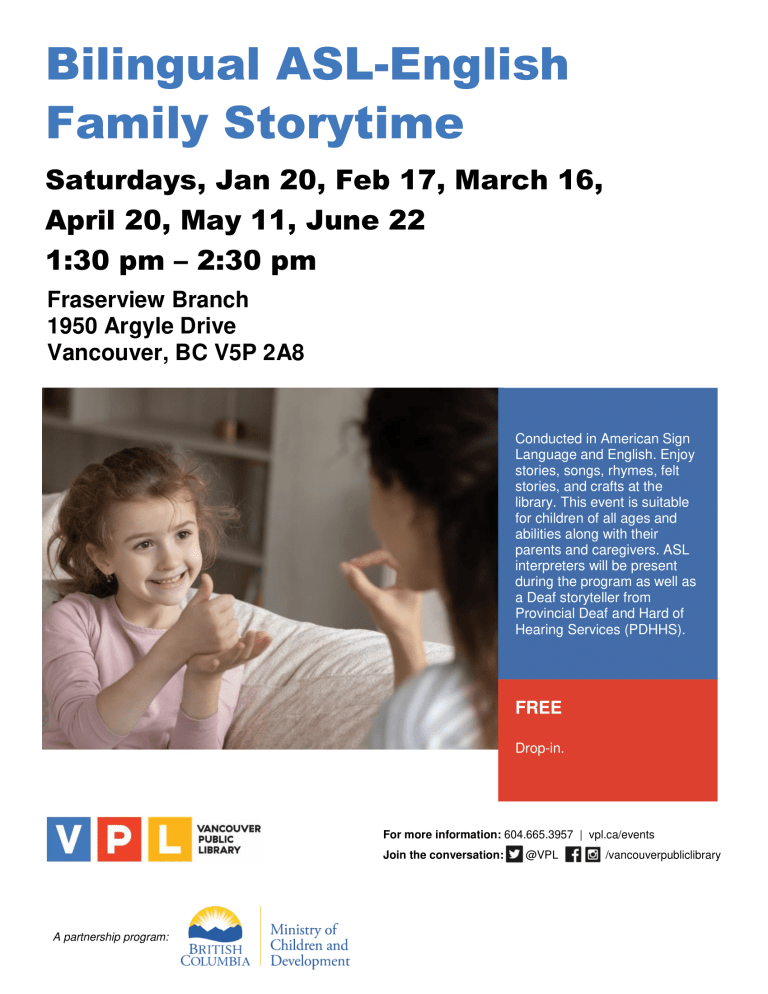 Bilingual ASL-EnglishFamily Storytime