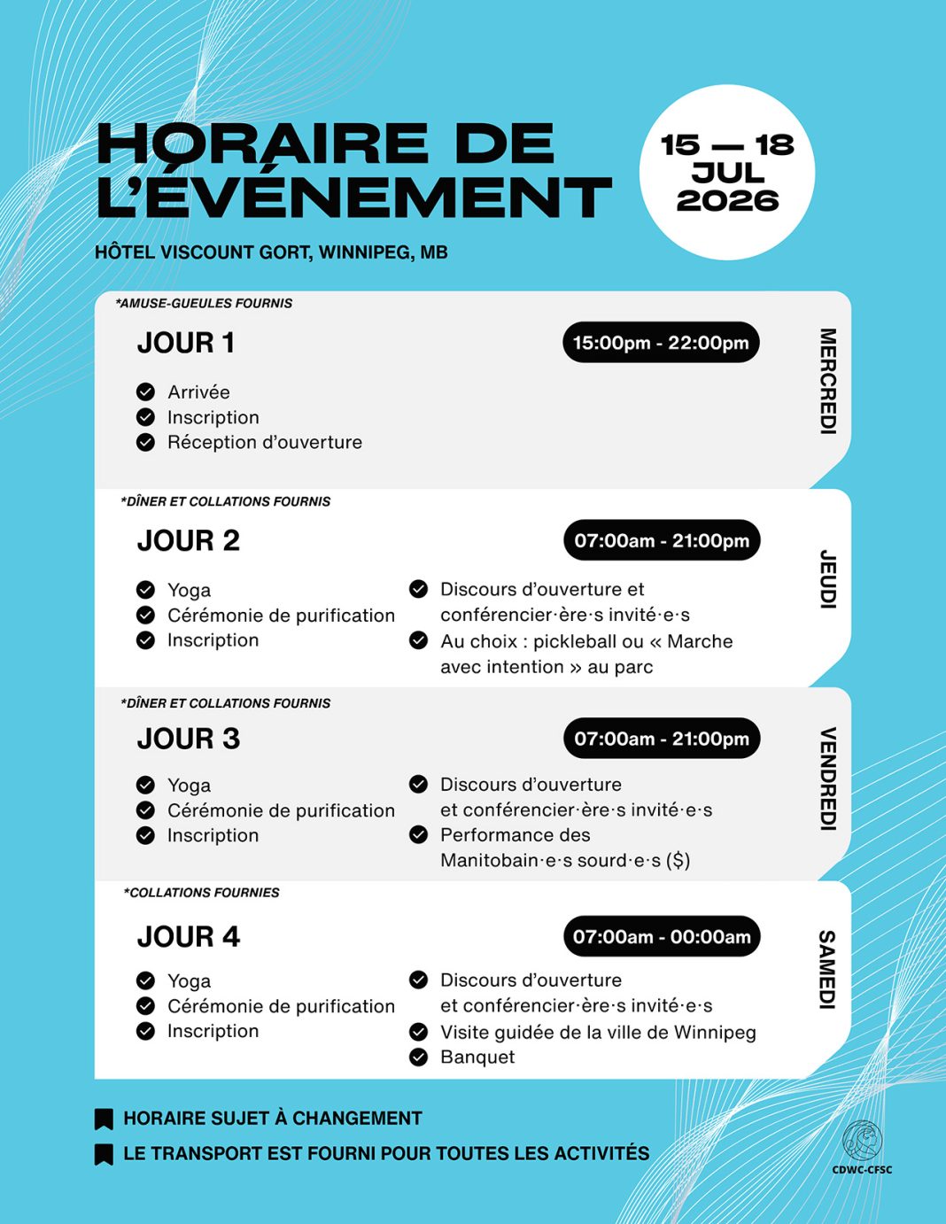 Canadian Deaf Women Conference French Schedule Canadian Deaf Women Conference French Schedule