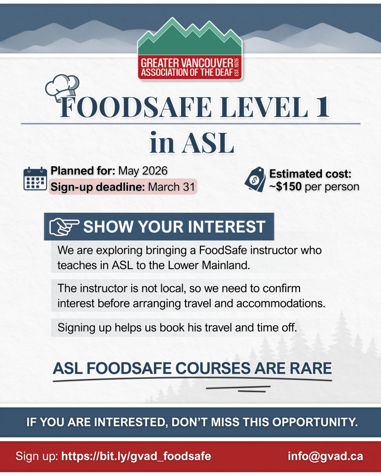 FoodSafe Level 1 — Taught in ASL