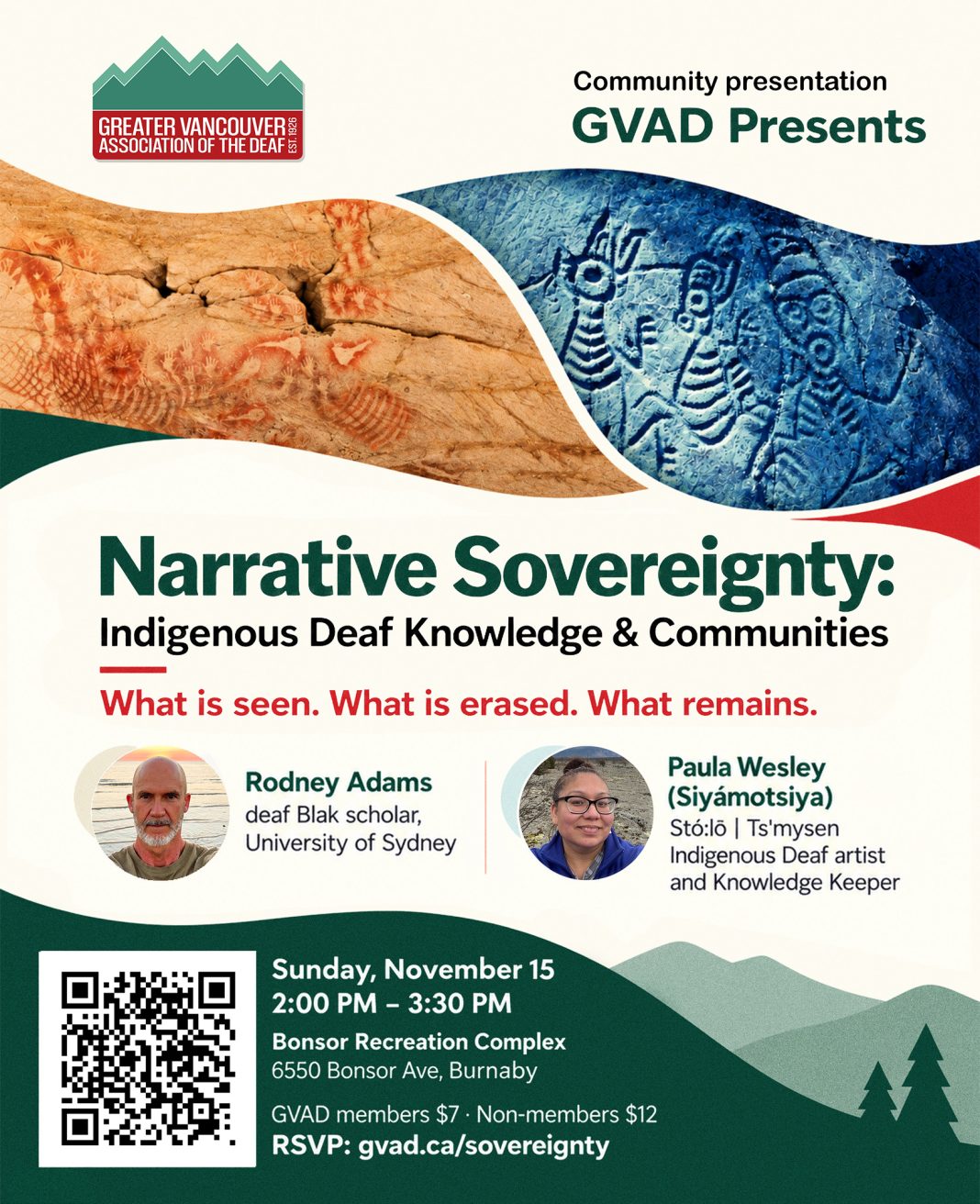 GVAD_Narrative_Sovereignty_flyer Flyer for Narrative Sovereignty, a GVAD presentation with Rodney Adams and Paula Wesley on November 15.